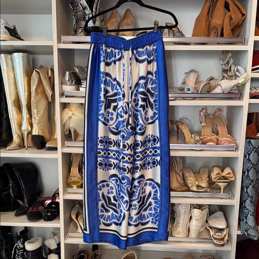 Zara Vibrant Blue and White Trousers